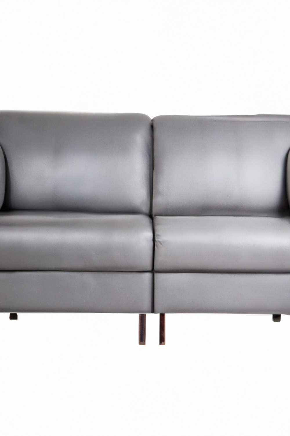 2 Seater Grey Leather Sofa 1