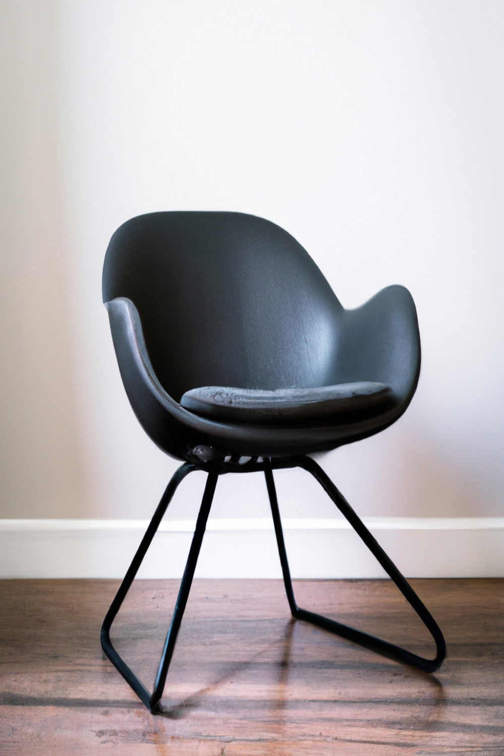 Black Mid Century Modern Accent Chair 1