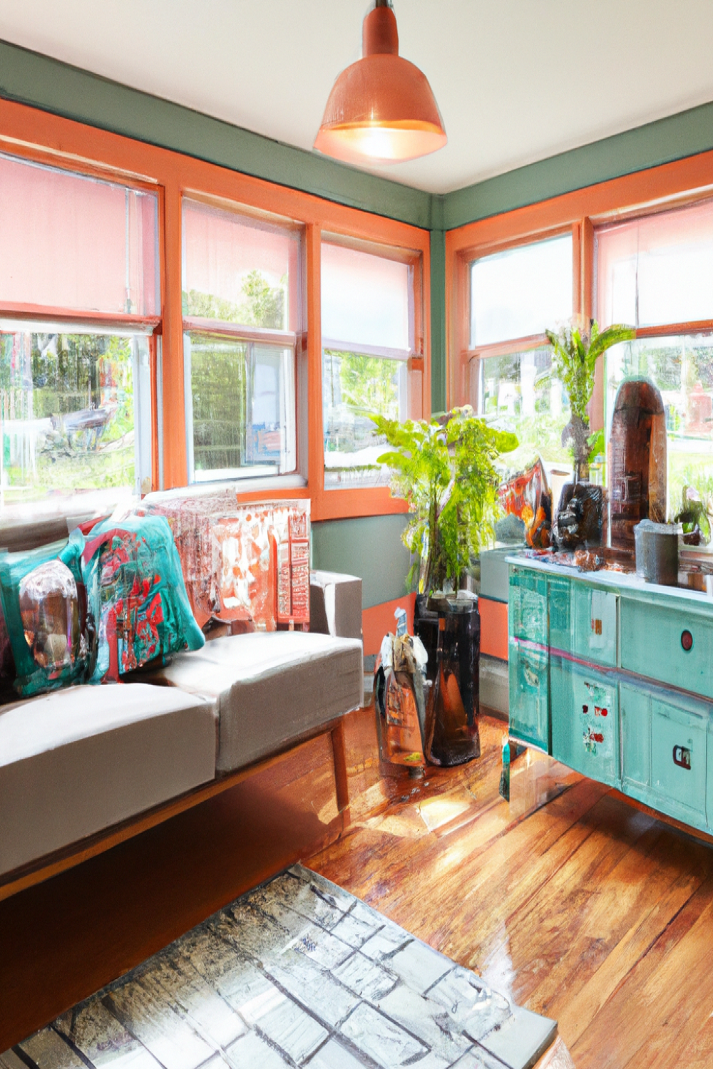 Bohemian Mid Century Living Room 1