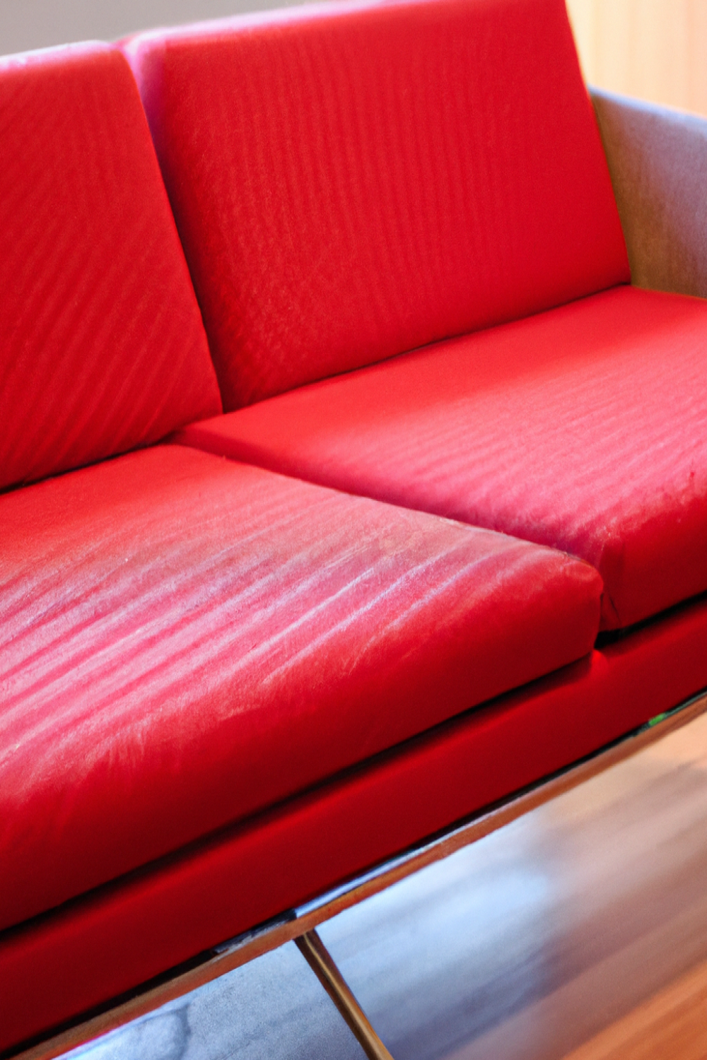 Red Mid Century Modern Sofa 1