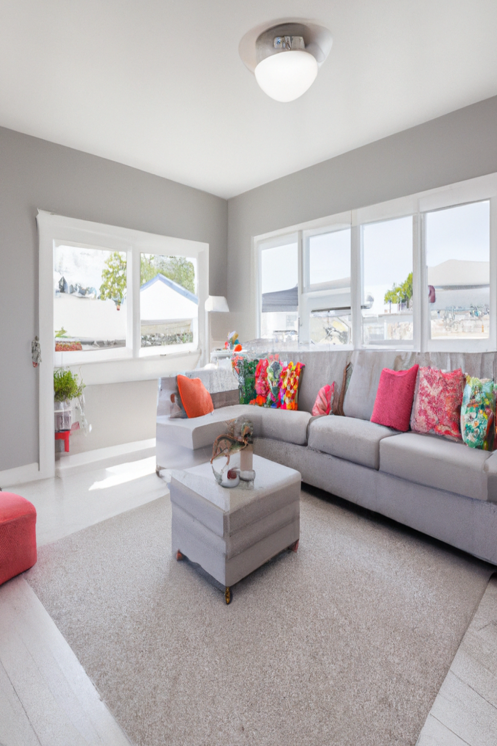 White Living Rooms With Pops Of Color 1