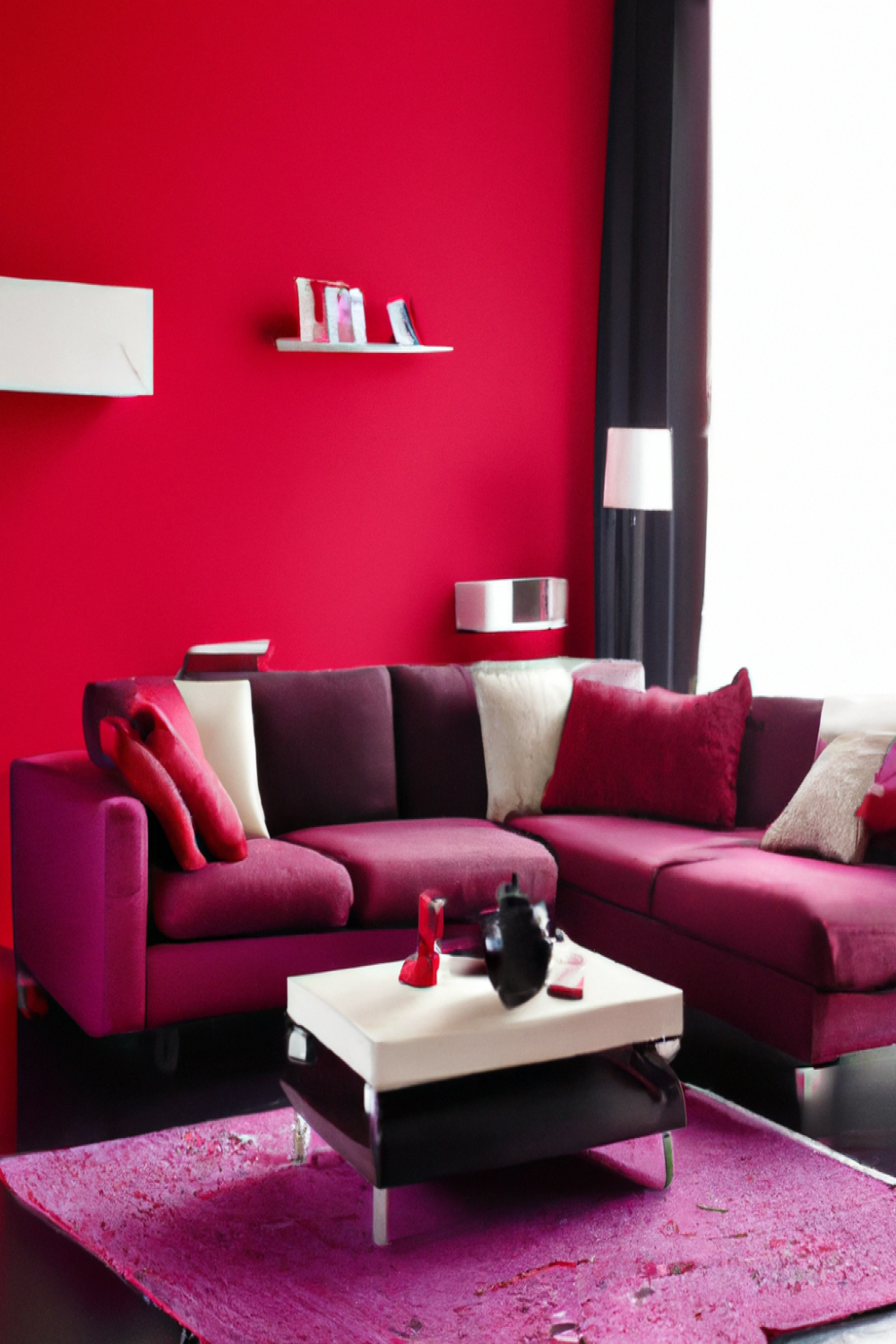 Red Living Room Inspiration 1