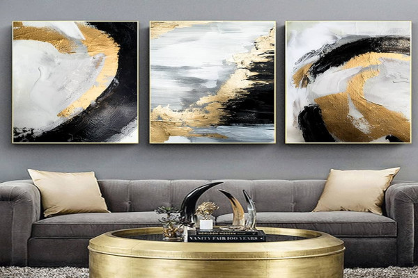 Black And Gold Wall Art For Living Room