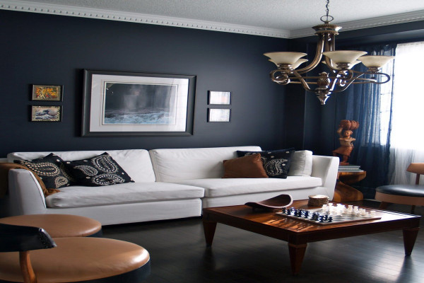 Beautiful Dark Blue Wall Design Ideas Living room paint