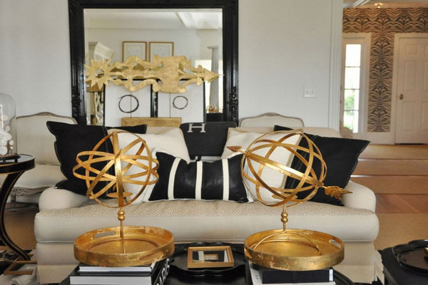 Black White Gold Living Room