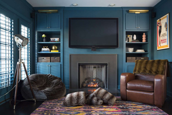 Teal And Navy Blue Living Room