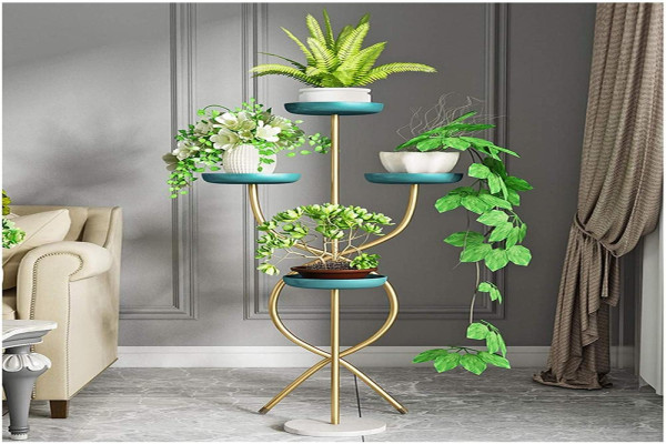 Corner Plant Stand Living Room Wrought Iron Flower Stand Interior