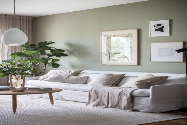 Grey And Sage Green Living Room