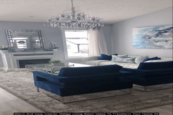 Blue And Silver Living Room