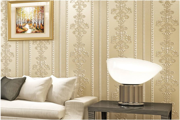 Cream Wallpaper Living Room