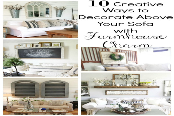 Creative Ways to Decorate Above the Sofa - Sarah Joy Farm house