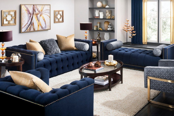 Royal Blue Living Room