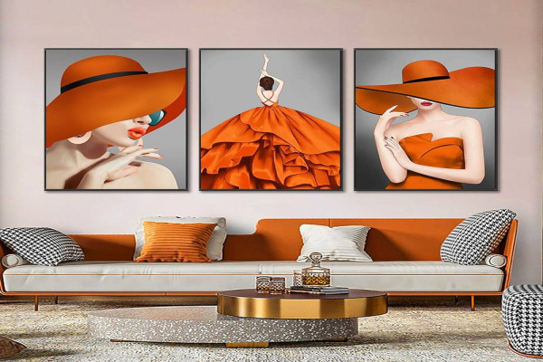 Orange Wall Art For Living Room