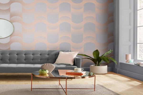 Grey And Rose Gold Living Room