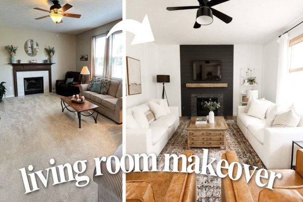 EXTREME DIY LIVING ROOM MAKEOVER Full Transformation