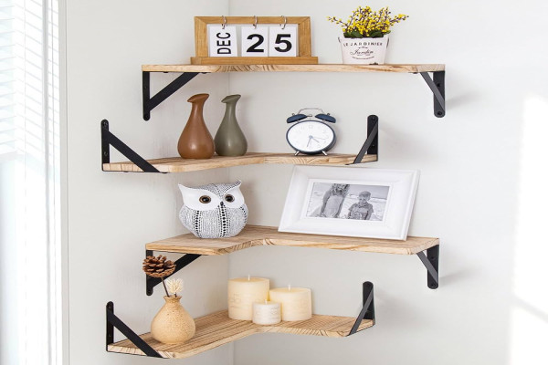 Floating Corner Shelves Corner Wall Shelves Set of Wall Mounted