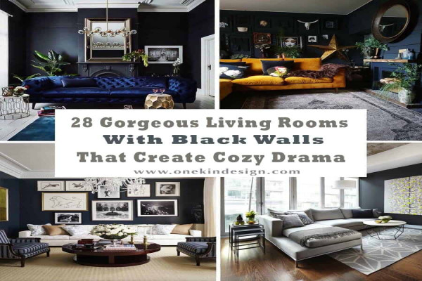 Black Wall Living Room Ideas