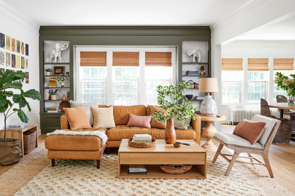 Green And White Living Room