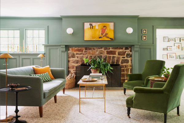 Green Walls Living Room