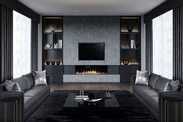 Grey Black Living Room