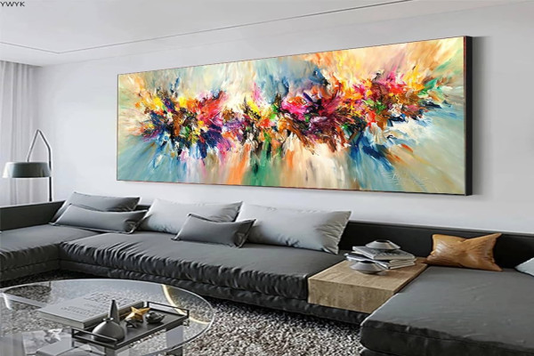 Guying Art Abstract Colorful Cloud Painting on Canvas Extra Large Wall Art Posters and Prints Wall Pictures for Living Room Home Wall Decor x inch