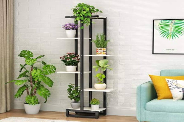 GYAO Plant Stand Living Room Flower Stand Green Rose Hanging Orchid Shelf Wrought Iron Multilayer -Layer Indoor Save Space Balcony Meaty Flower Pot