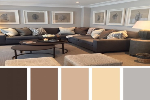 Brown And Grey Living Room