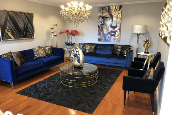 Blue And Gold Living Room Decor