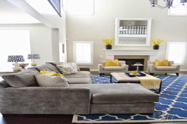 Blue And Yellow Living Room