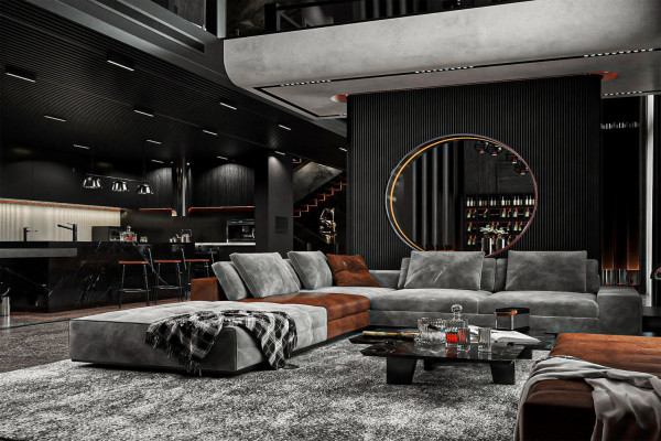 Luxury Black Living Room