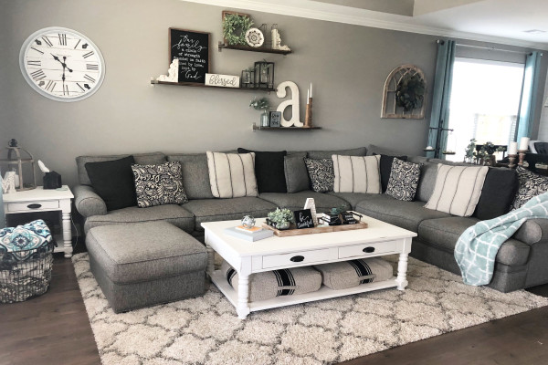 Grey Farmhouse Living Room