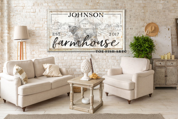 Modern Farmhouse Wall Decor Custom Family Name Established Sign