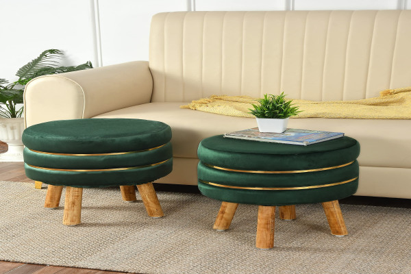 NACIA Pouffes Stool for Living Room Set of Sitting Ottoman Foam