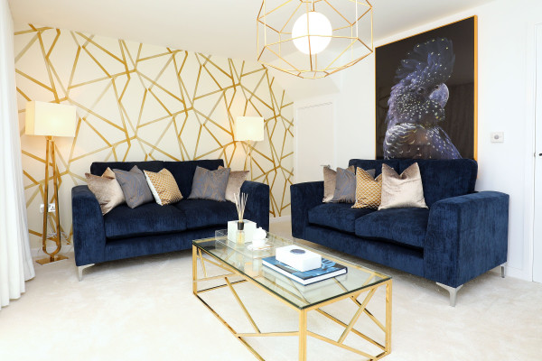 Navy & Gold Gold living room decor, Blue and gold living room