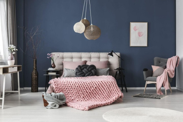 Navy Blue and Pink Bedroom Inspiration Dream of Home Blue and