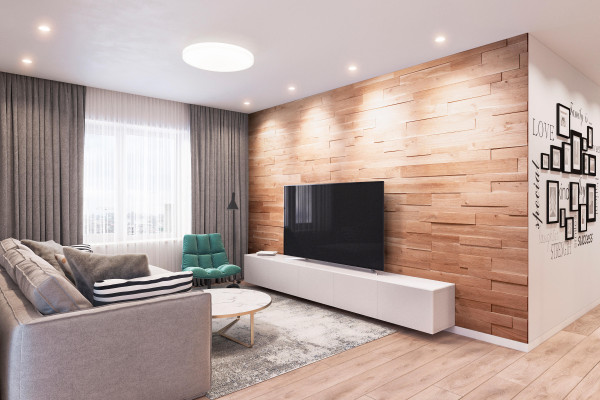 Wooden Wall Design For Living Room