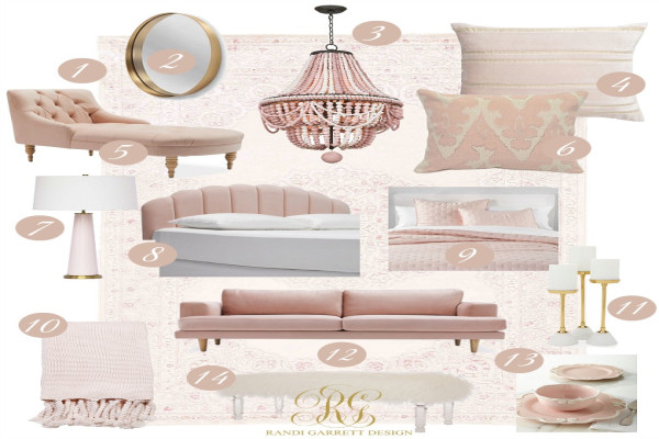 Pink And Gold Living Room