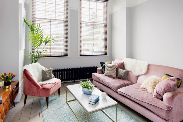 Grey Pink Living Room