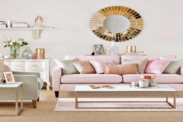 Rose Gold Living Room Ideas