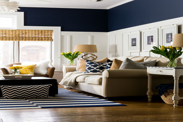 Spring Decor Ideas in Navy and Yellow - It All Started With Paint