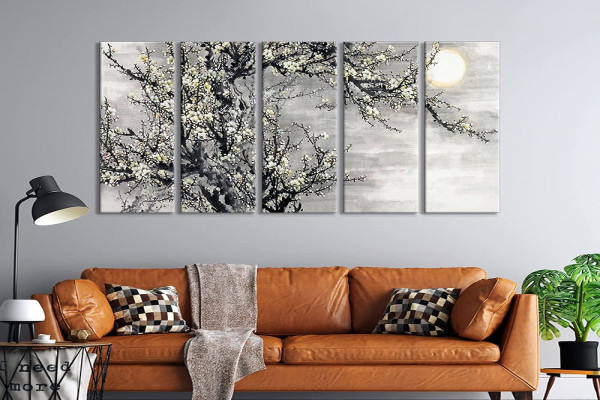 STORE panel wall painting wall frames for living room with frame wall hanging beautiful sun with tree nature gu bed (MDF_Size_x