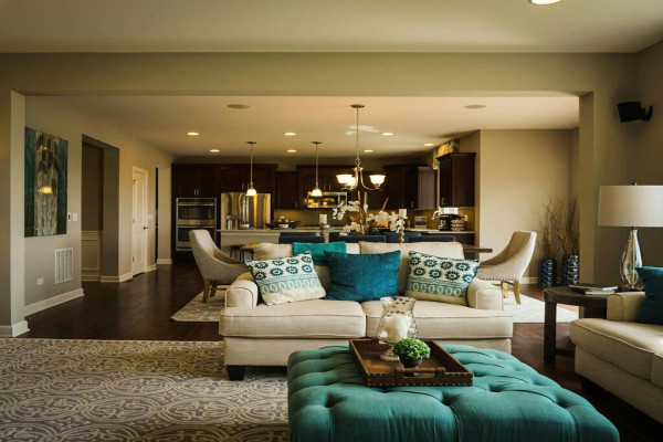 Teal and Cream Living Room Decor