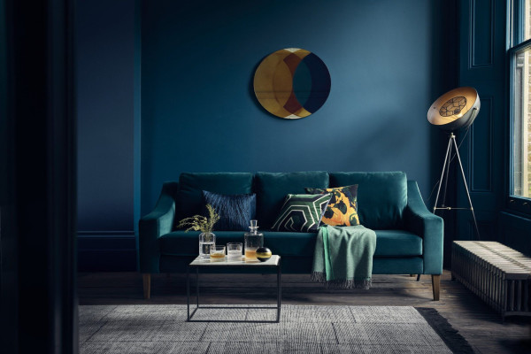 Navy And Teal Living Room