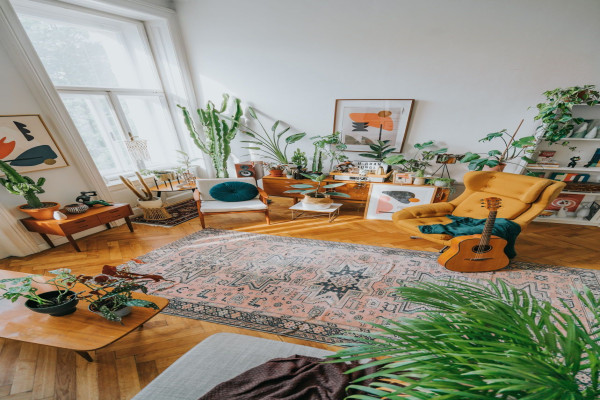 urban jungle living room Modern boho living room, Earthy living