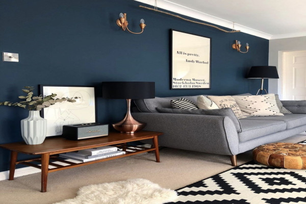 Blue Walls Living Room