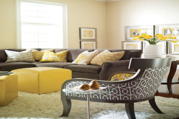 Yellow Grey Living Room