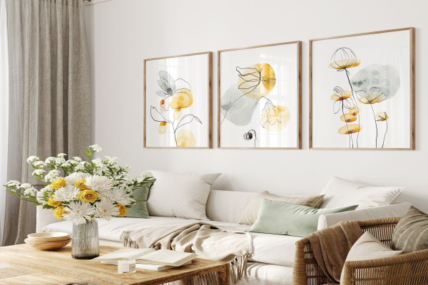 Yellow Wall Art For Living Room