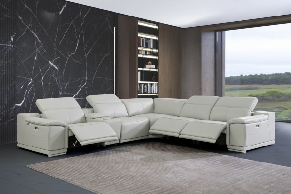 Small Grey Reclining Sectional Design