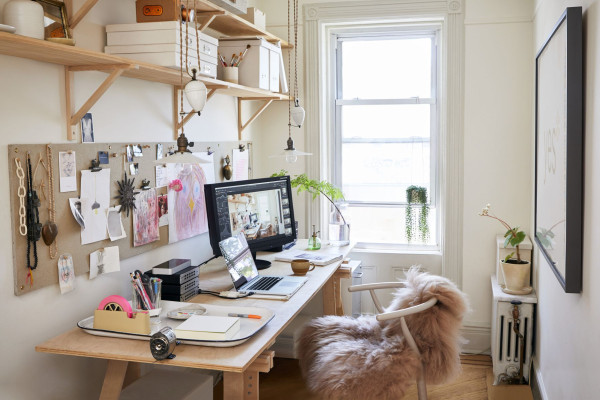 IKEA Hacks Turned a Stairwell Nook into a Hardworking Home Office