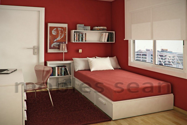 Image result for small single bedroom ideas Simple bedroom, Red